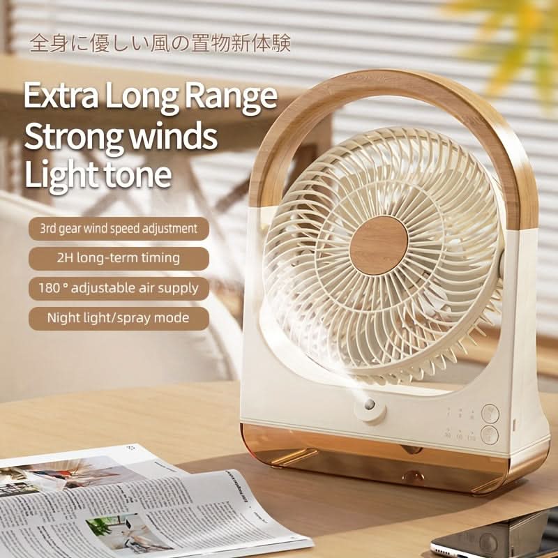 USB-Powered Evaporative Desk Fan – 3-Speed Portable Air Cooler with 180° Tilt