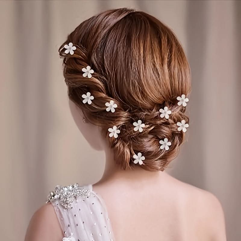 20pcs White Bohemian Rhinestone Hairpins for Parties