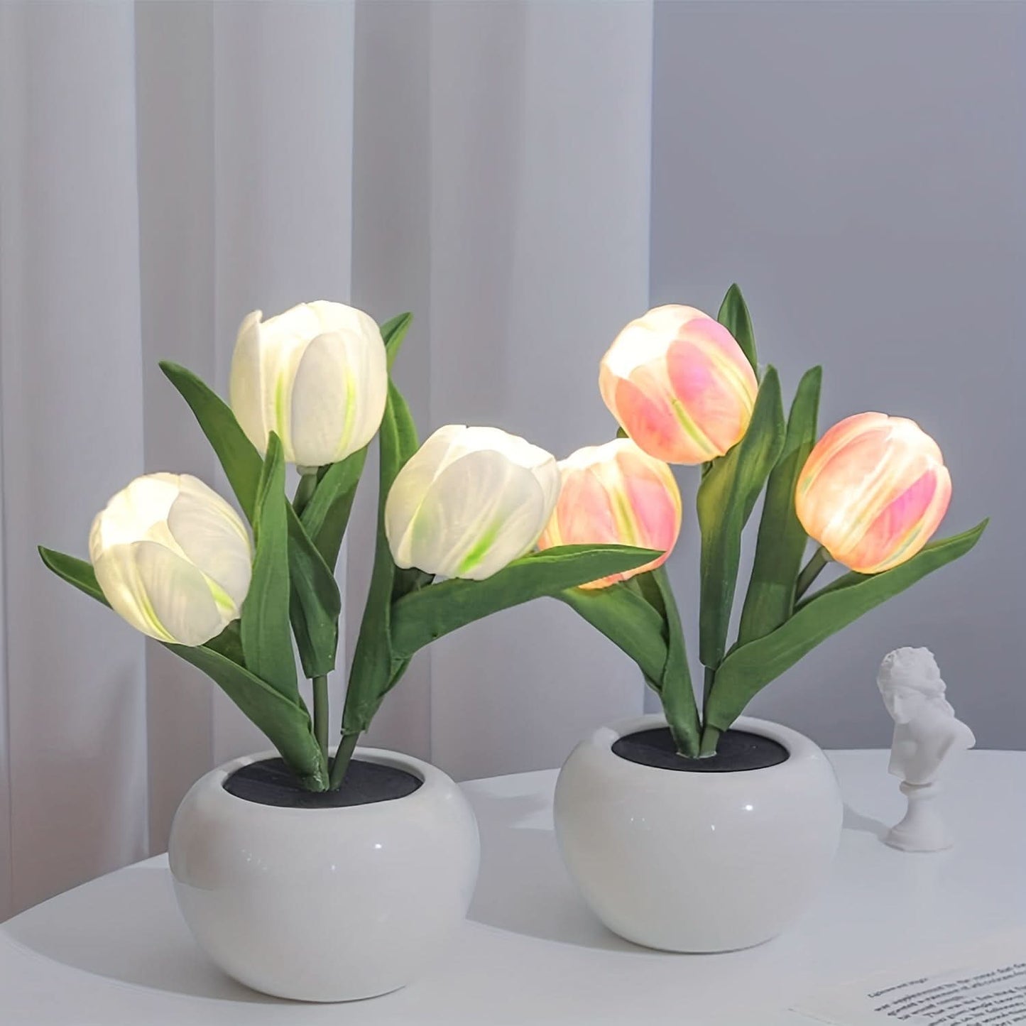 LED Tulip Simulation Night Light - Romantic Vase Decor