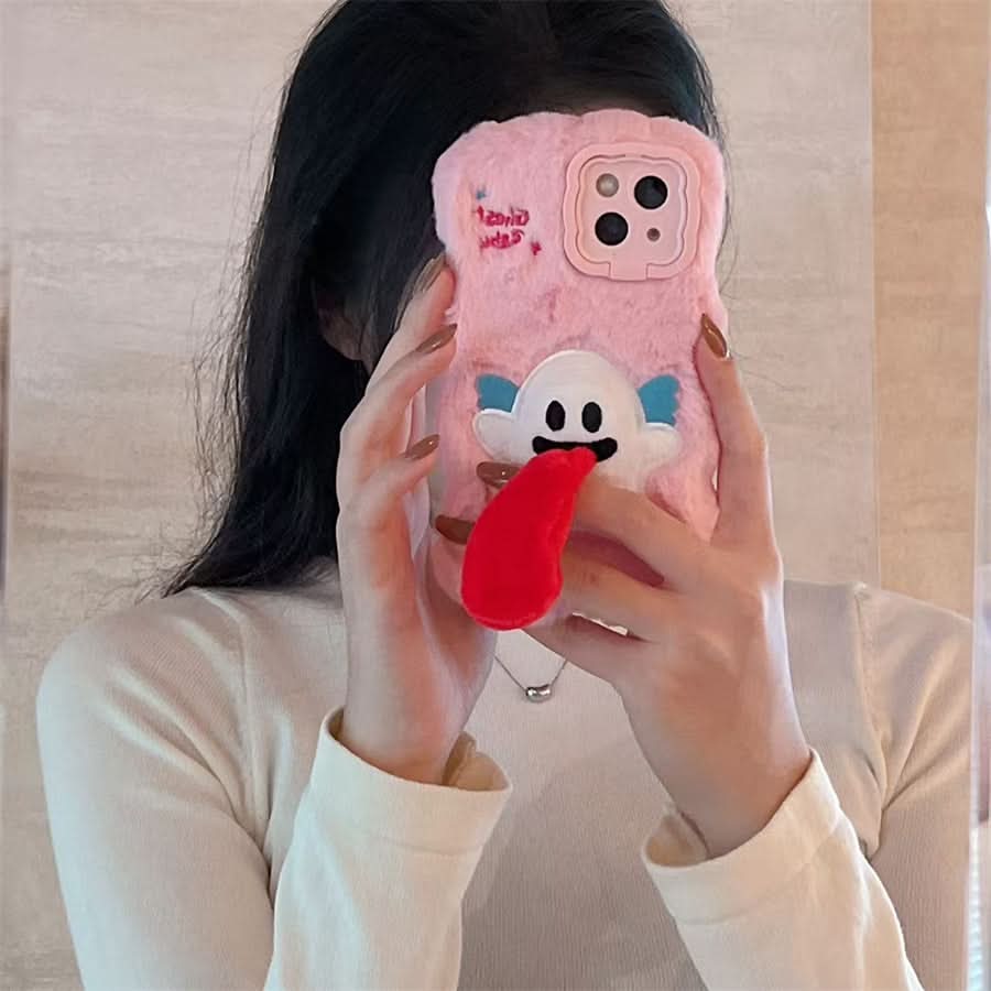Cute Plush Pull-Out iPhone Case