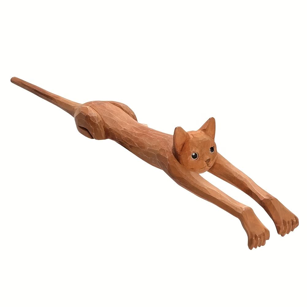Wooden Back Scratcher – Long-Handle Cat-Shaped Massager