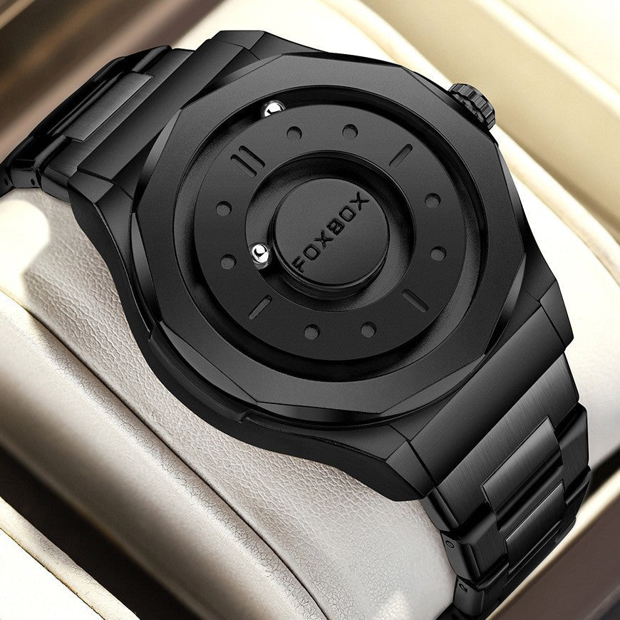 Foxbox Creative Personality Magnetic Suspension Ball Quartz Watch for Men