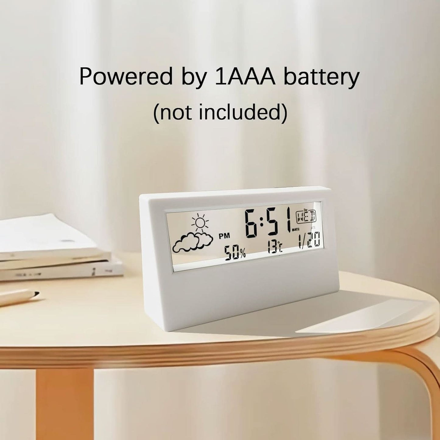 Transparent Digital Desk Clock – Modern LED Alarm Clock