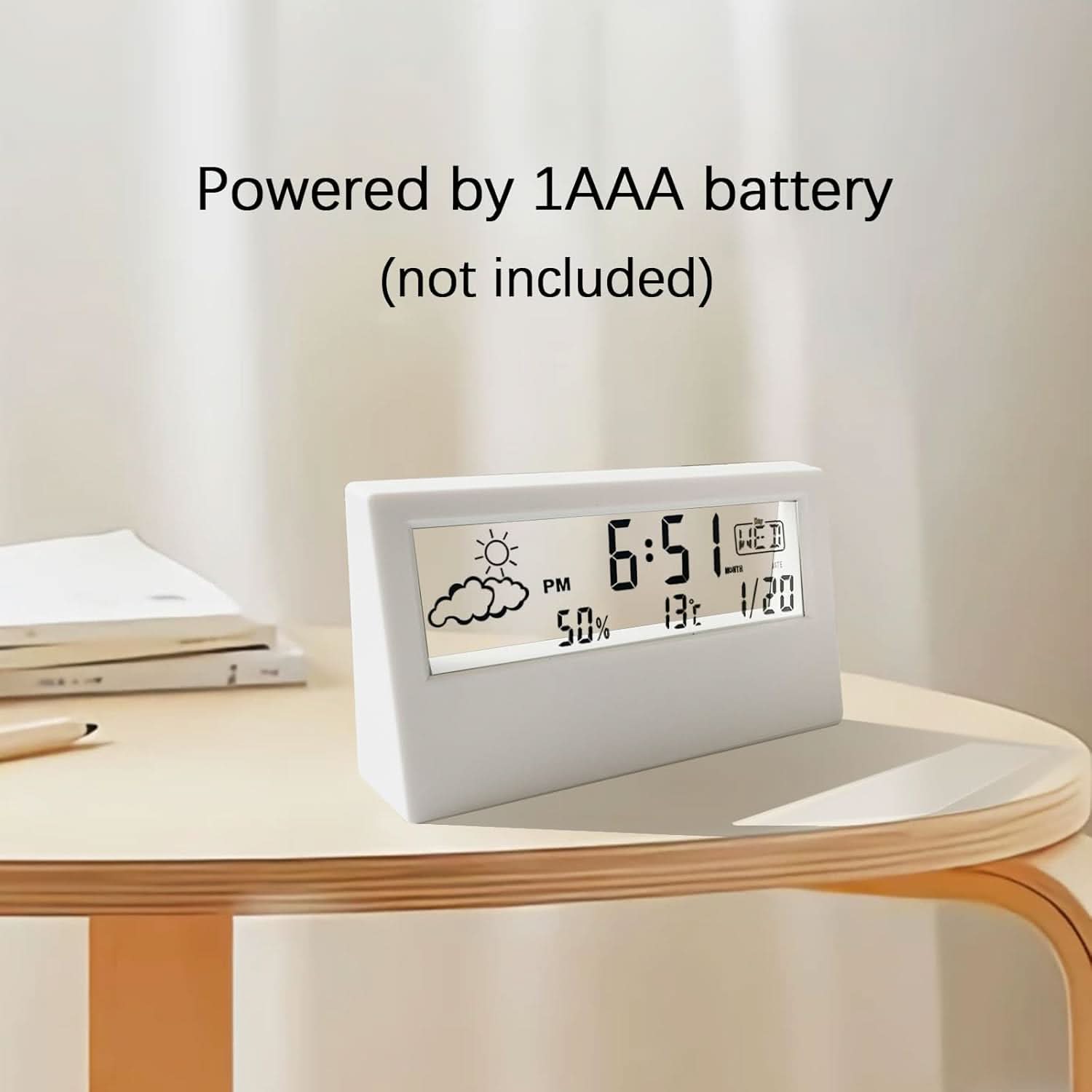 Transparent Digital Desk Clock – Modern LED Alarm Clock