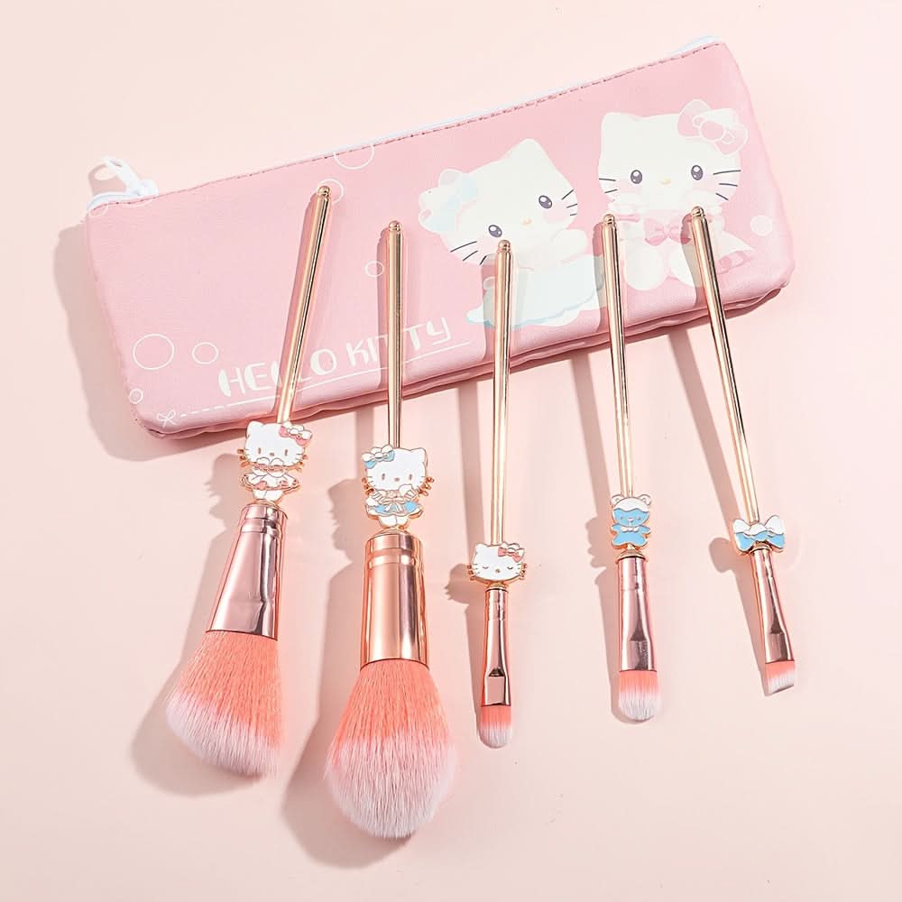 Sanrio 5-Piece Cute Kitty Makeup Brush Set