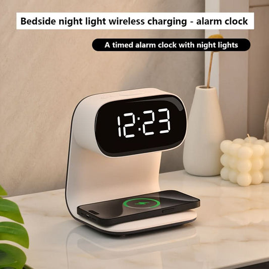 LED Alarm Clock with Wireless Charger
