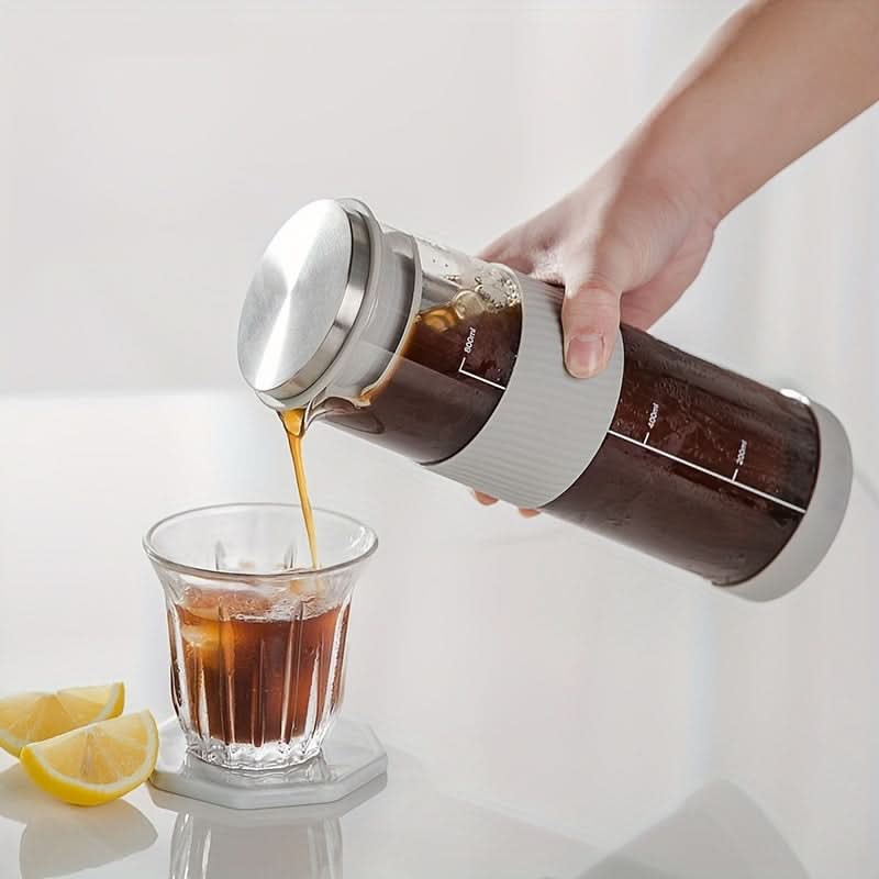 Portable Cold Brew Coffee Maker – 27oz Glass Tea Infuser