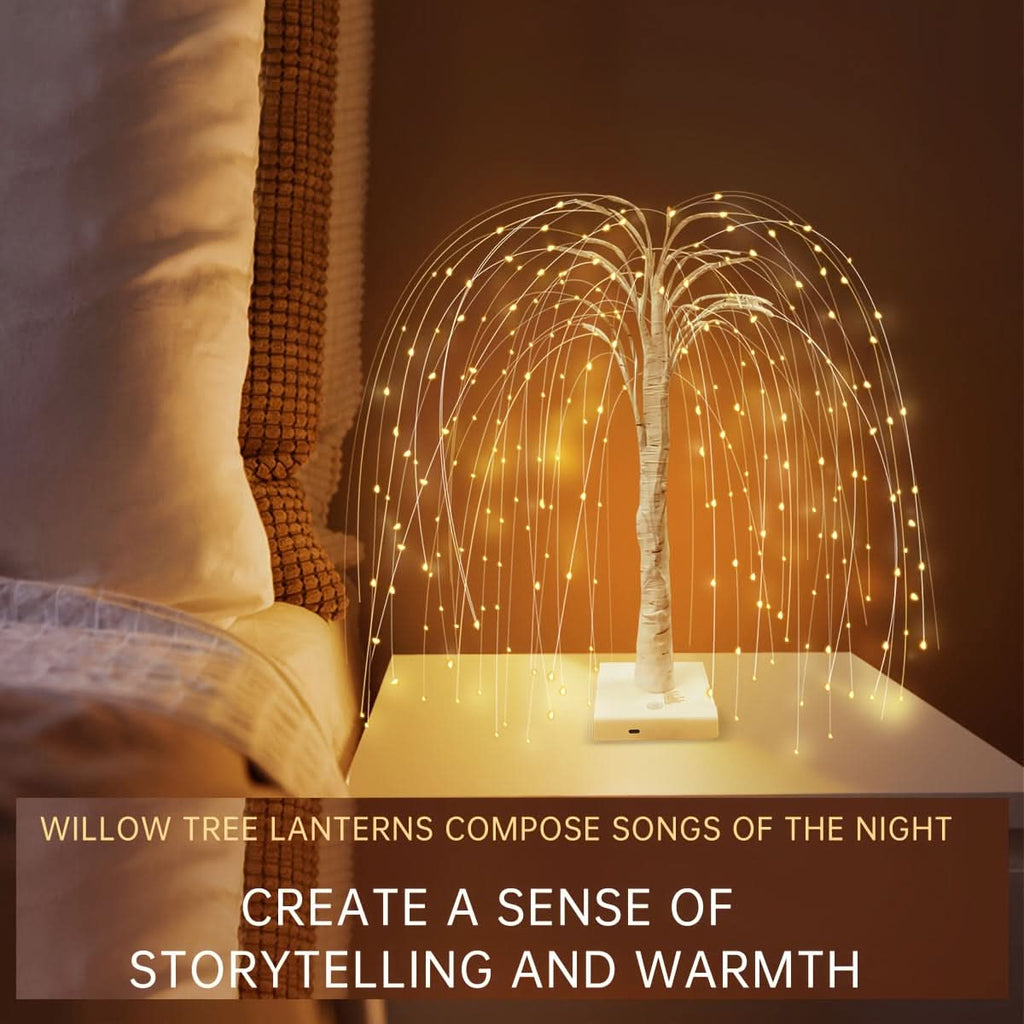 Willow Tree LED Night Light – 8 Modes, USB Powered, Touch Control