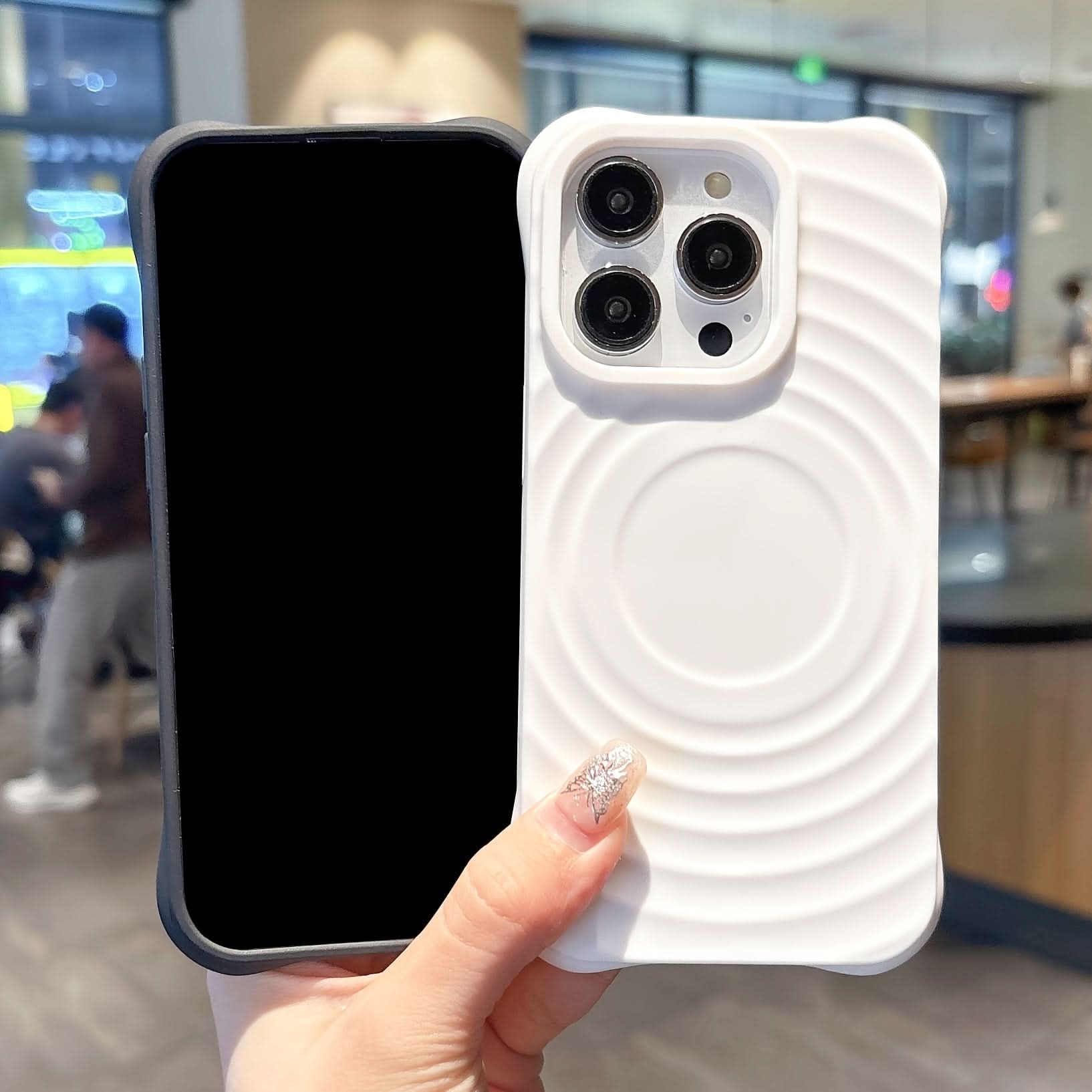 Magnetic Silicone Ripple iPhone Case