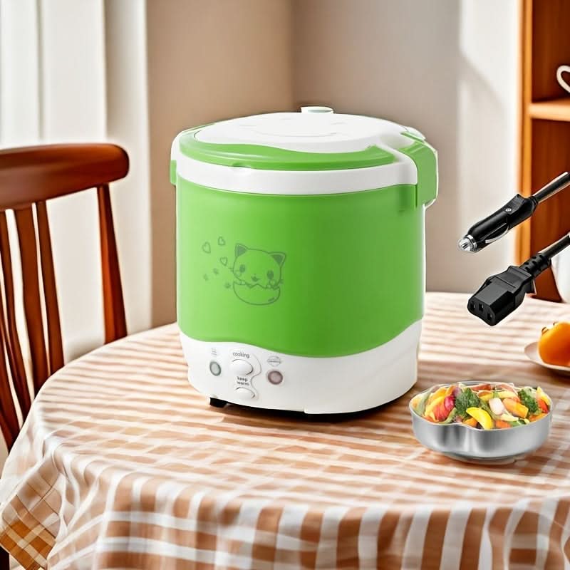 12V Portable Car Rice Cooker – Mini Travel Rice Cooker with Keep Warm Function