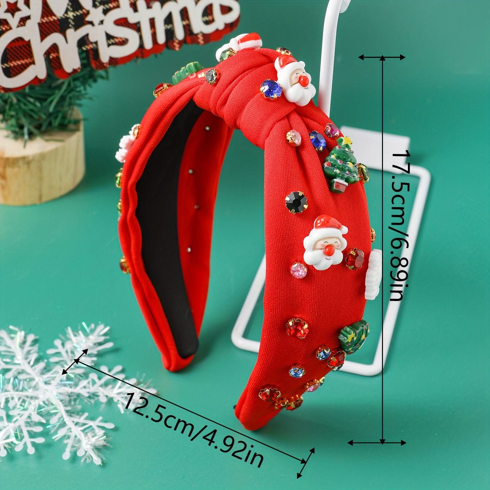 3-Piece Rhinestone Christmas Headband Set for Women