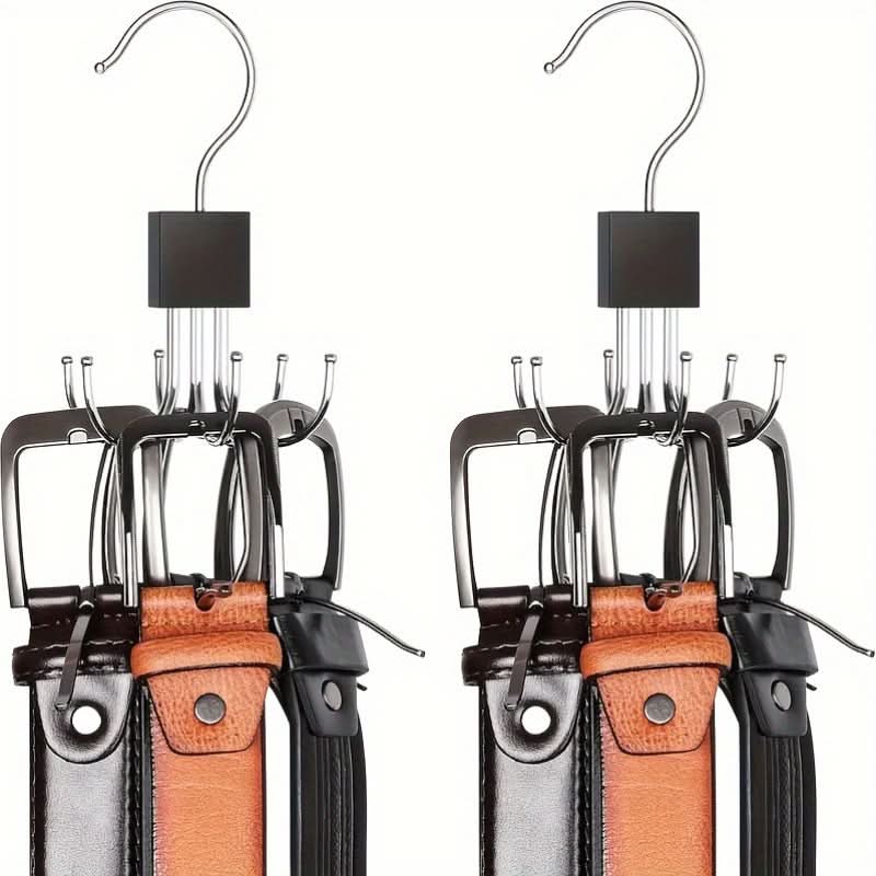 360° Rotating Belt Hanger – Durable Metal Organizer for Belts