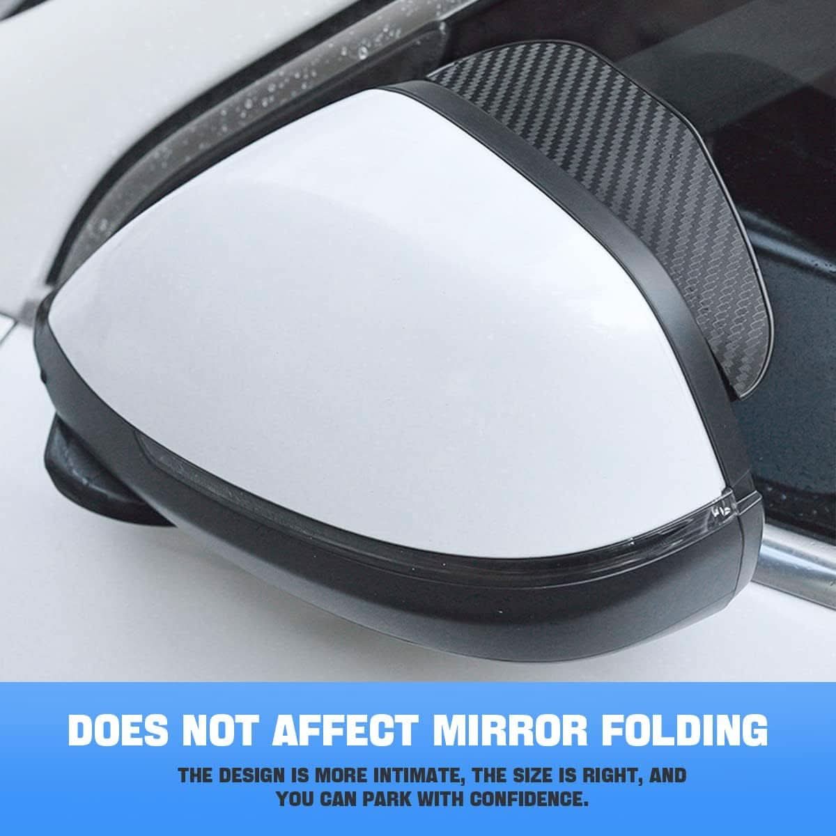 2pcs Universal Side Mirror Rain Visor Guards – Waterproof Carbon Fiber Look
