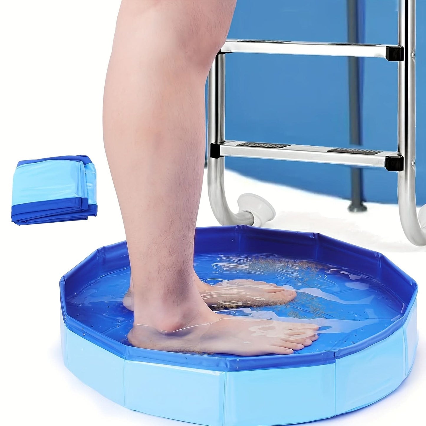 Portable Folding Foot Bath Basin – Collapsible PVC Foot Wash Tub