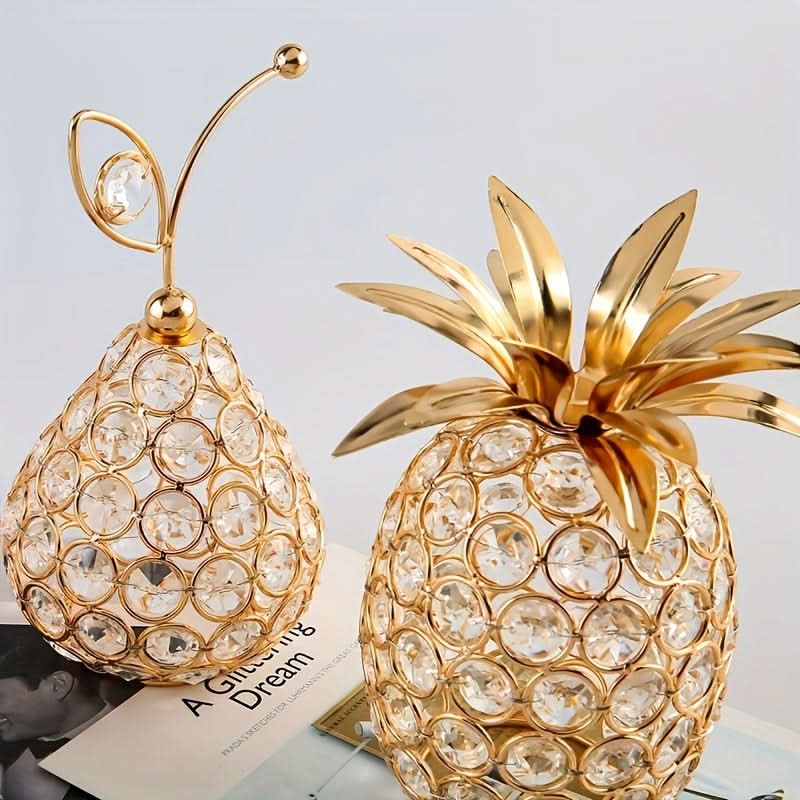 Crystal Beaded Pineapple Sculpture – Elegant Table Centerpiece