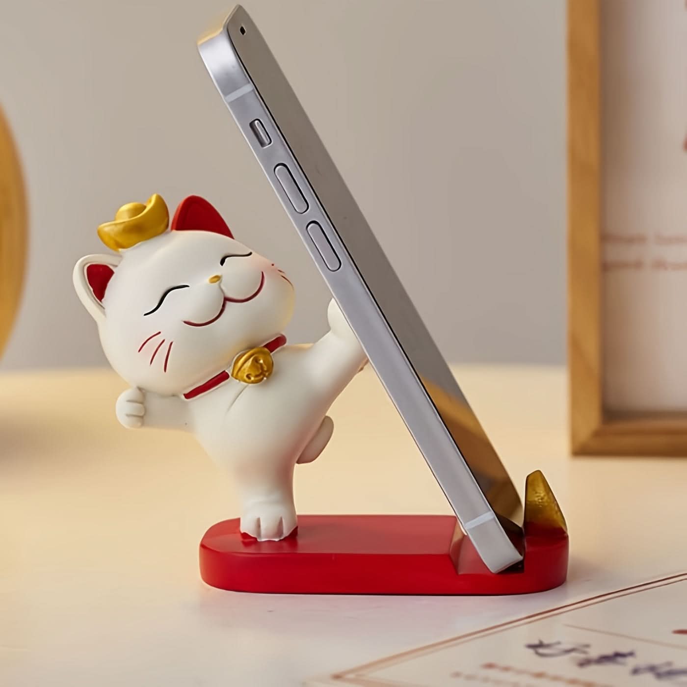 2pcs Cute Cat Mobile Phone Stand, Portable Resin Holder