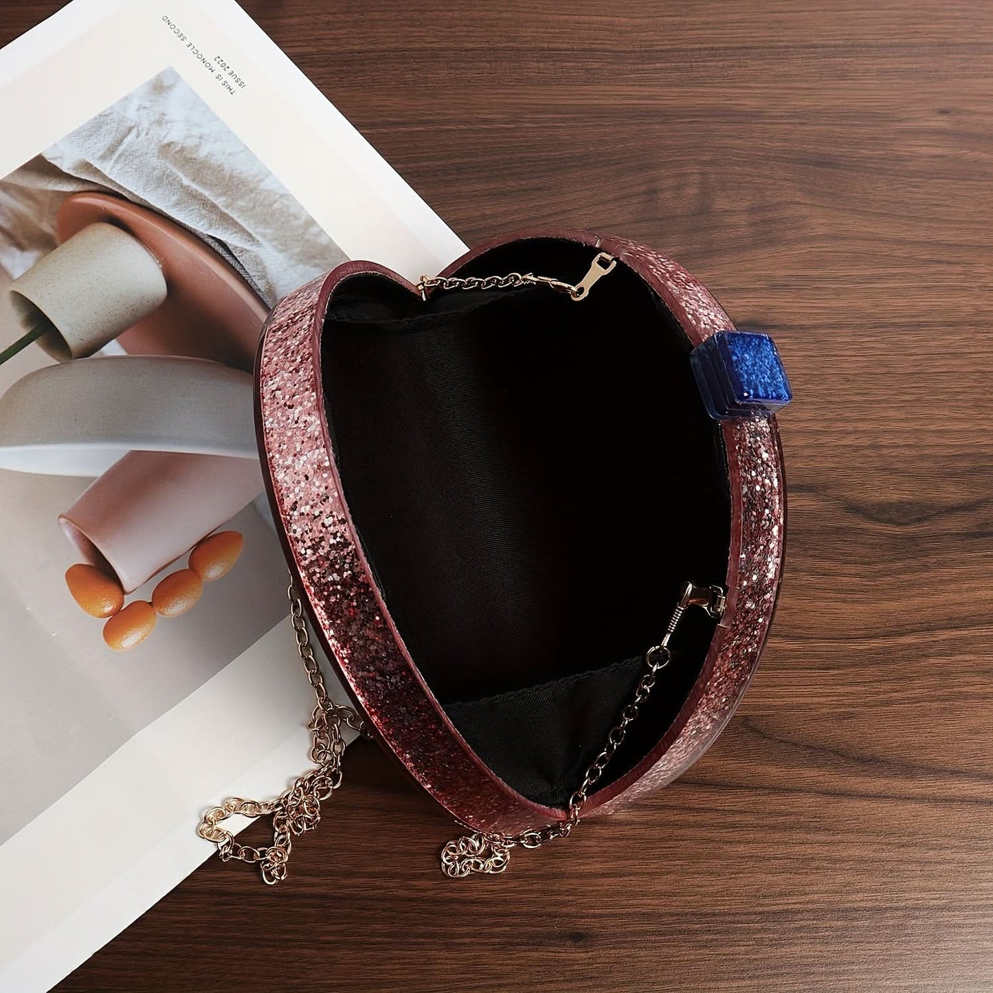 Colorful Rainbow Acrylic Clutch with Chain Strap