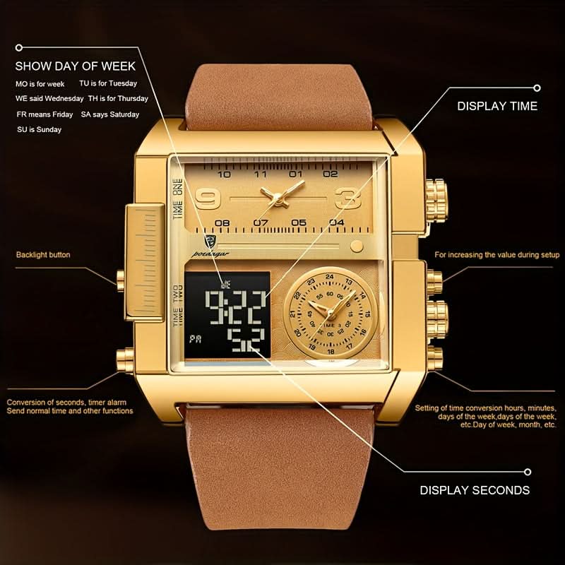 Men's Fashionable Square Quartz Wrist Watch