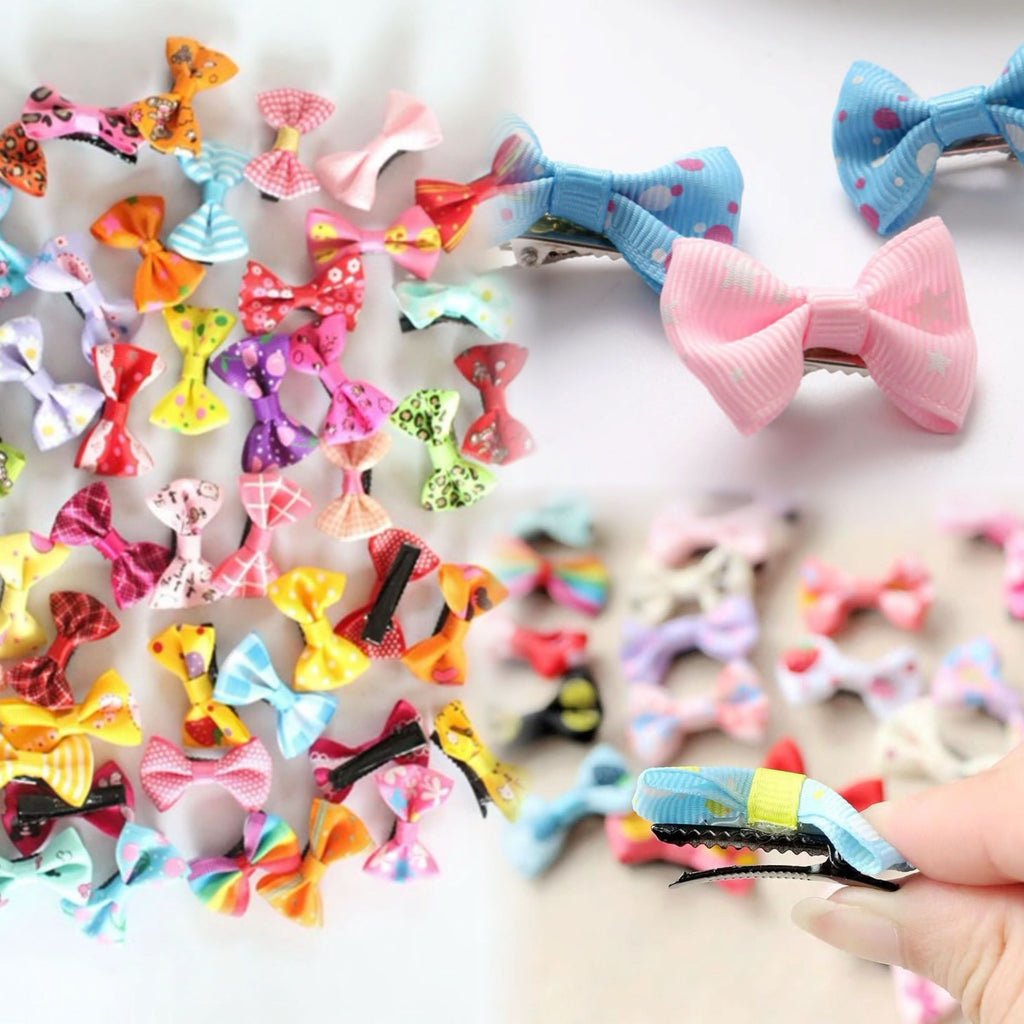 10-Pack Adorable Cartoon Dog Hair Bows