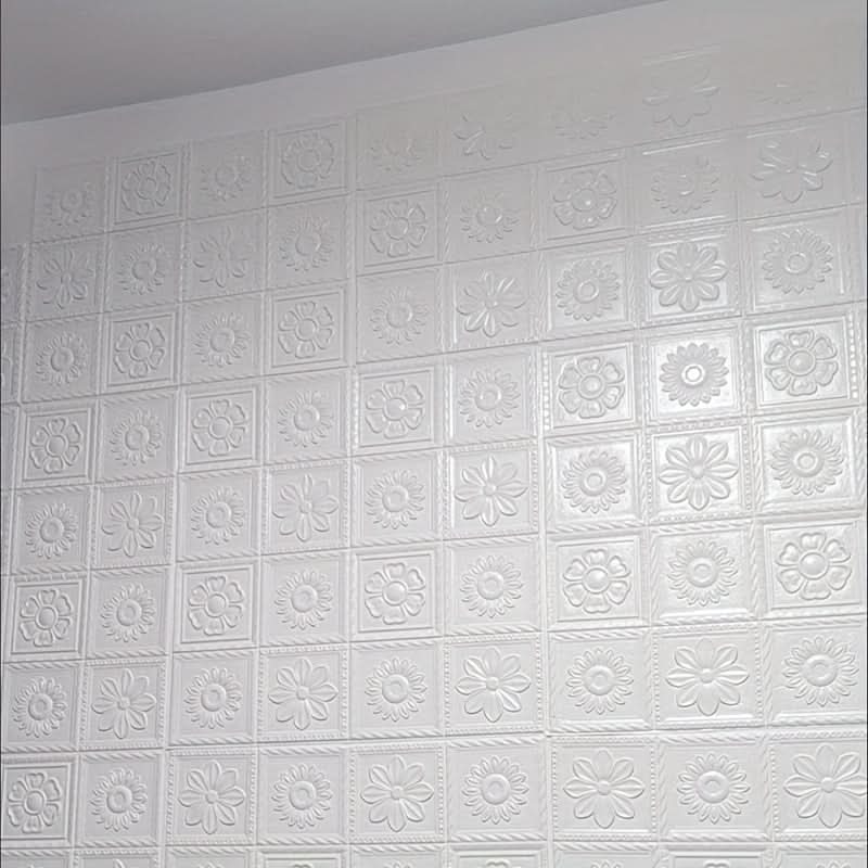 20pcs 3D Floral Self-Adhesive Wall Tiles