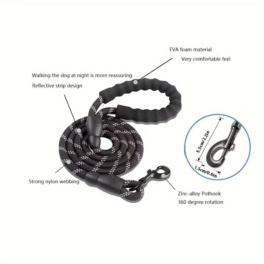 Reflective Dog Leash with Padded Comfort Grip