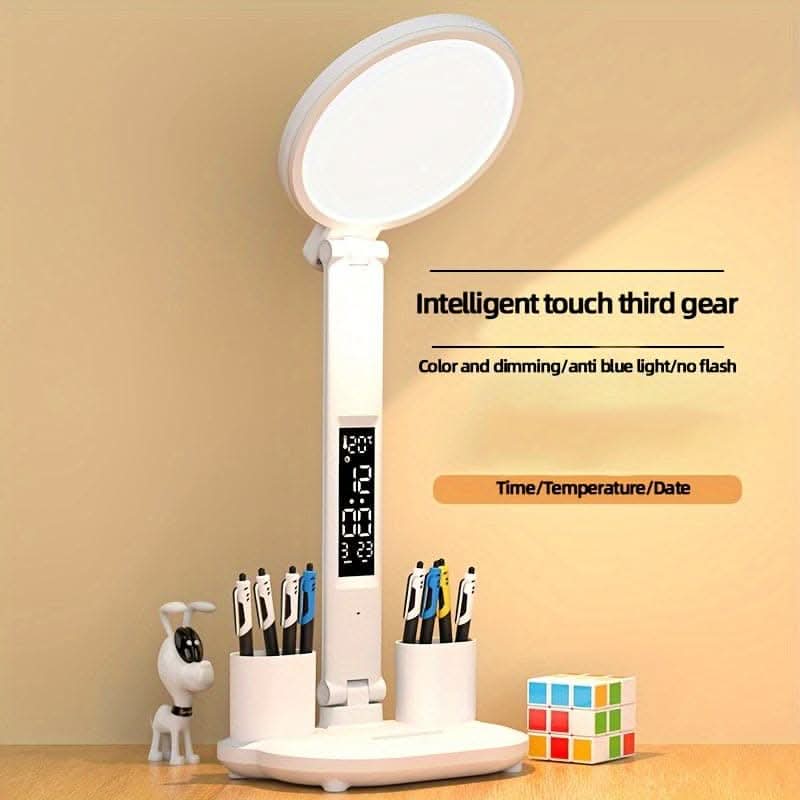 Adjustable LED Desk Lamp with Fan & Touch Control