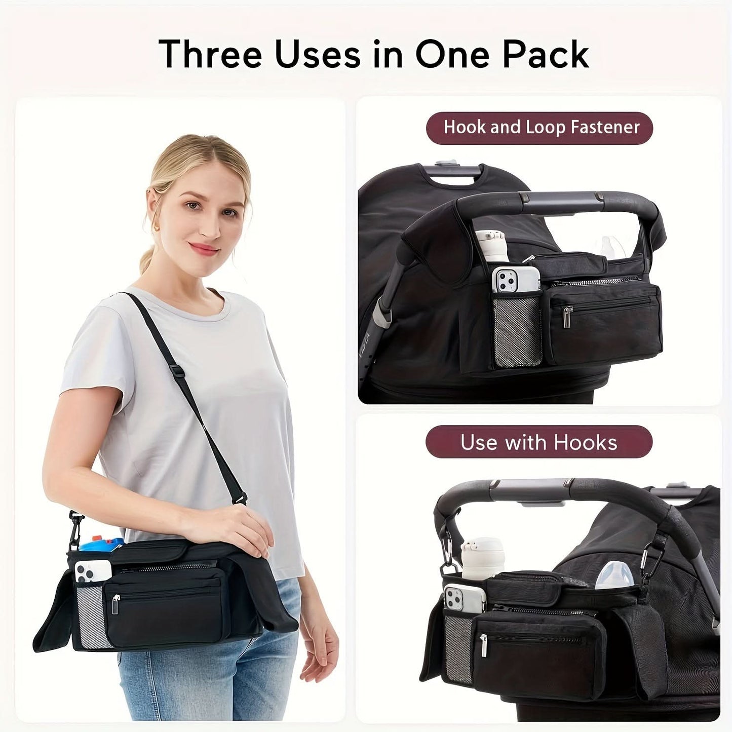 Large Capacity Durable Polyester Stroller Organizer Bag