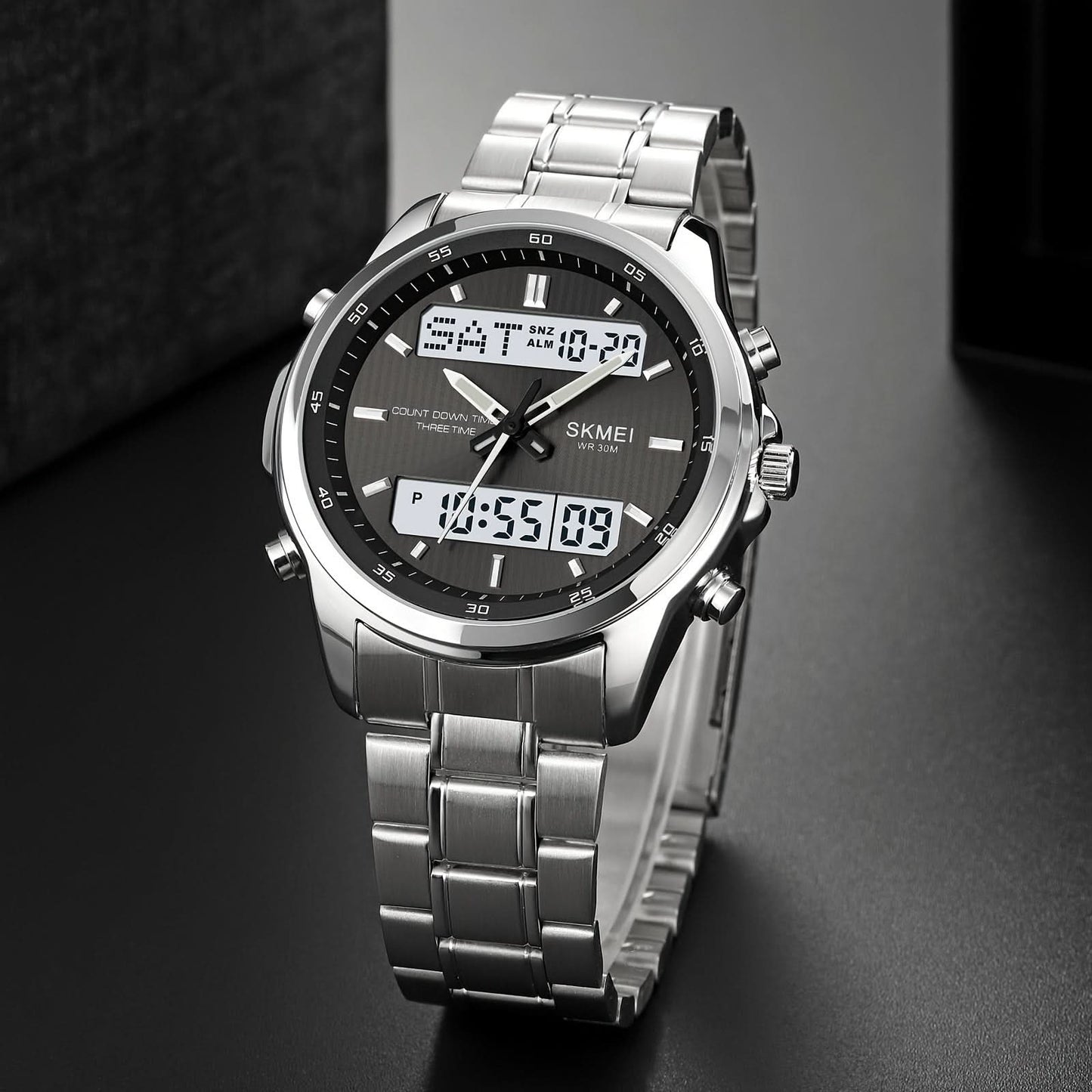 Men’s Multifunction Sports Watch – Digital & Analog, Chronograph, Luminous