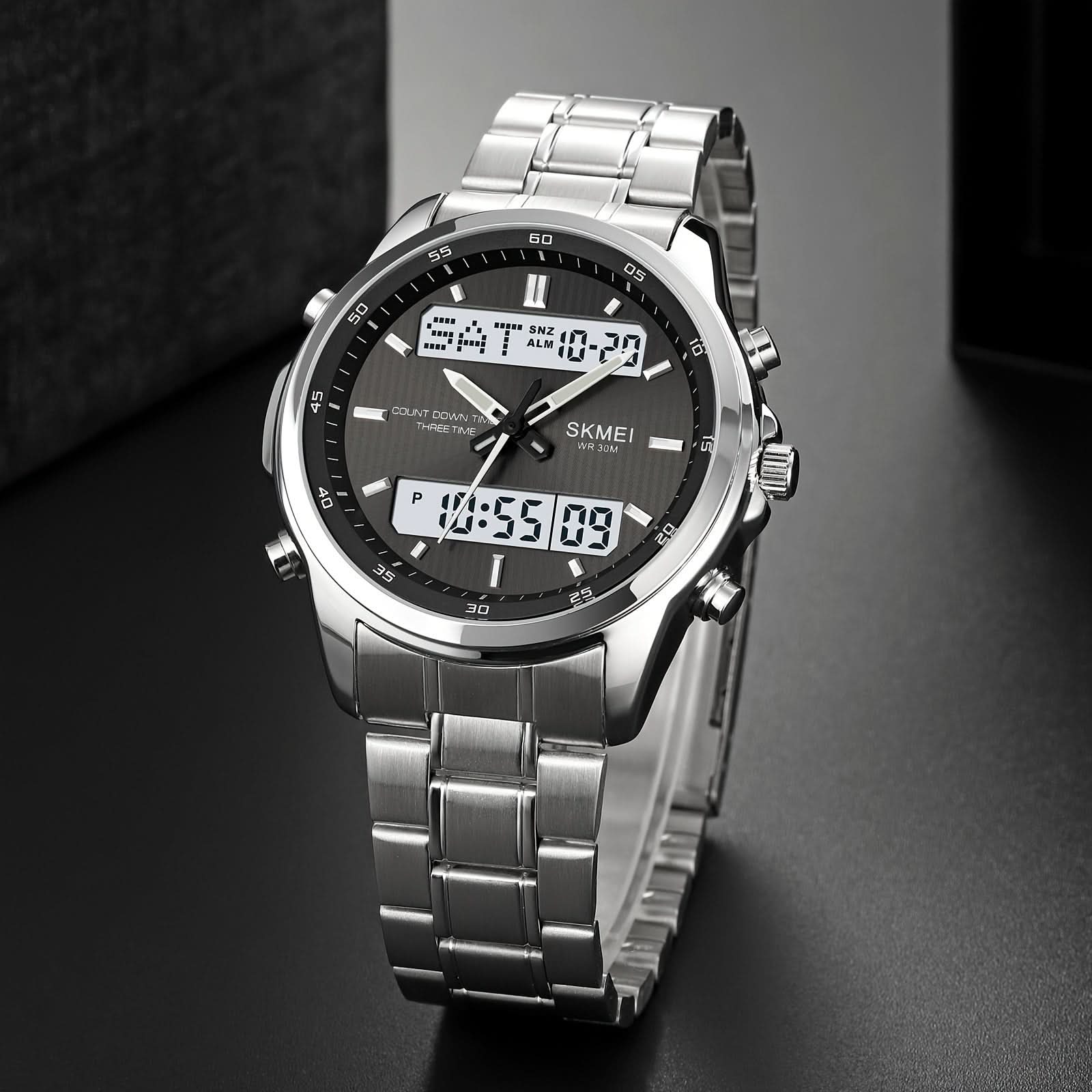 Men’s Multifunction Sports Watch – Digital & Analog, Chronograph, Luminous