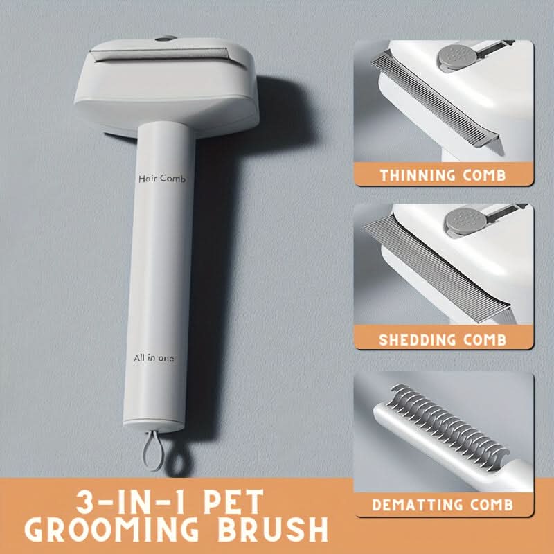 3-in-1 Pet Grooming Comb for Shedding