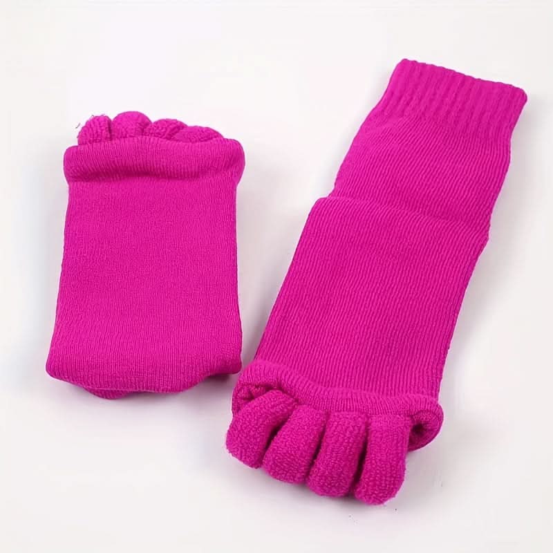 Comfy Toeless Yoga Socks - Non-Slip Five-Toe Split Socks for Perfect Foot Alignment