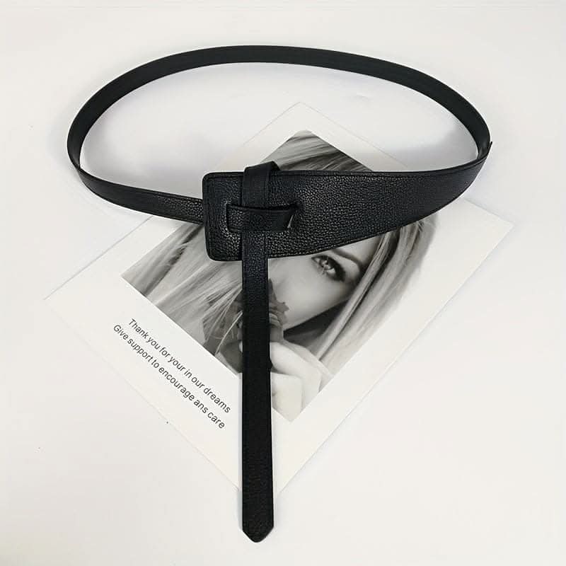Women's Wide PU Belt with Stylish Knot