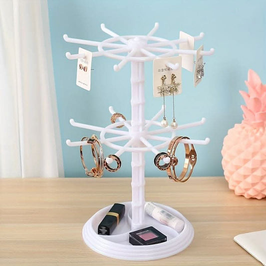 2-Tier Rotating Jewelry Display Organizer – Spacious & Stylish Storage