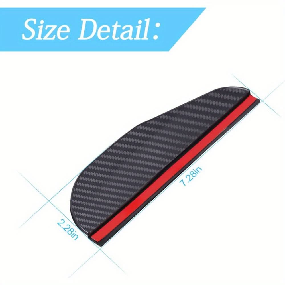 2pcs Universal Side Mirror Rain Visor Guards – Waterproof Carbon Fiber Look