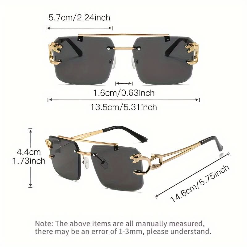 Vintage-Inspired Large Square Rimless Fashion Glasses