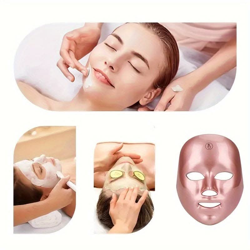 Rechargeable 7-Color LED Face Mask – Facial Care Tool