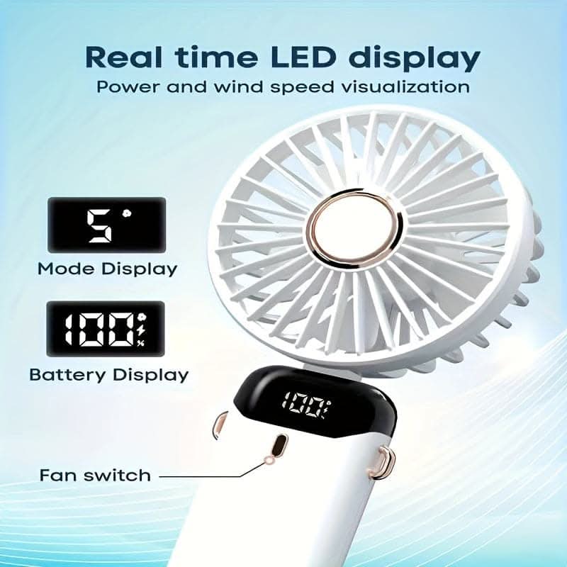 Portable Mini Fan with LED-USB Folding