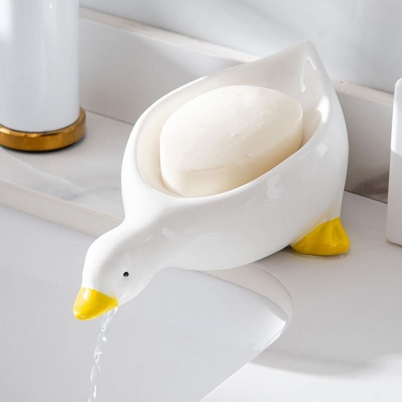 Cute Duck-Shaped Self-Draining Soap Dish – Waterfall Design Soap Holder