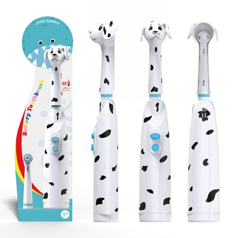 Cartoon Character Electric Toothbrush for Kids – Battery Powered, Soft Bristles