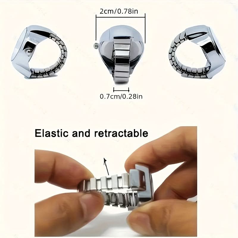 Women's Vintage Punk Finger Ring with Mini Alloy Watch