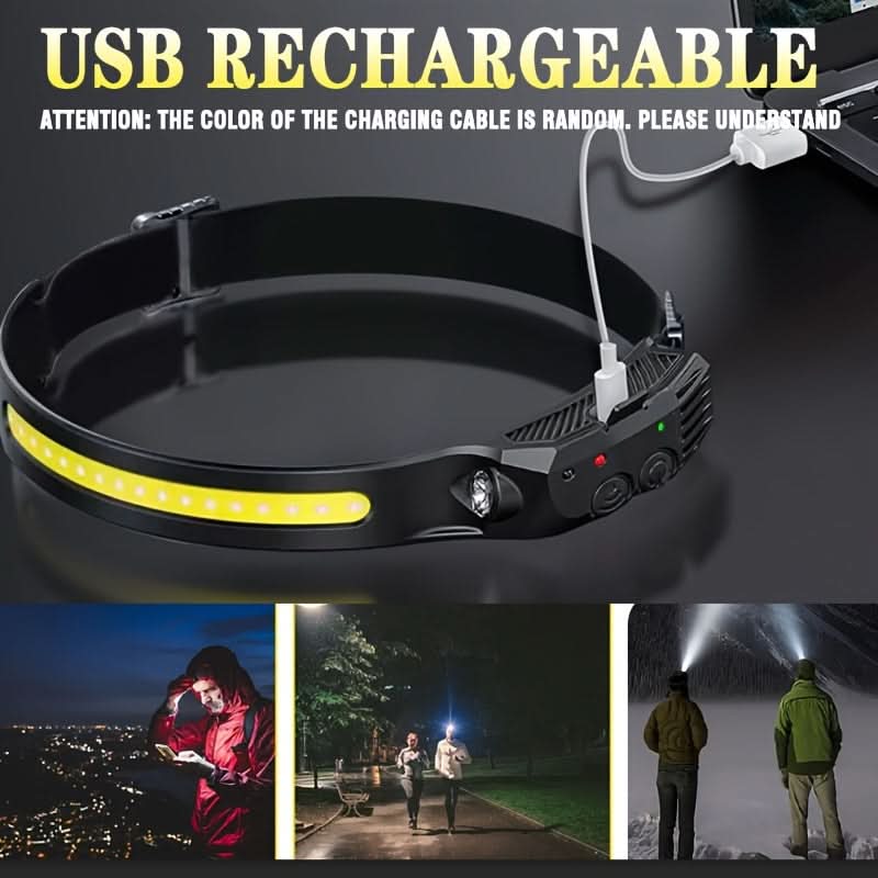 USB Rechargeable LED Headlamp with Motion Sensor