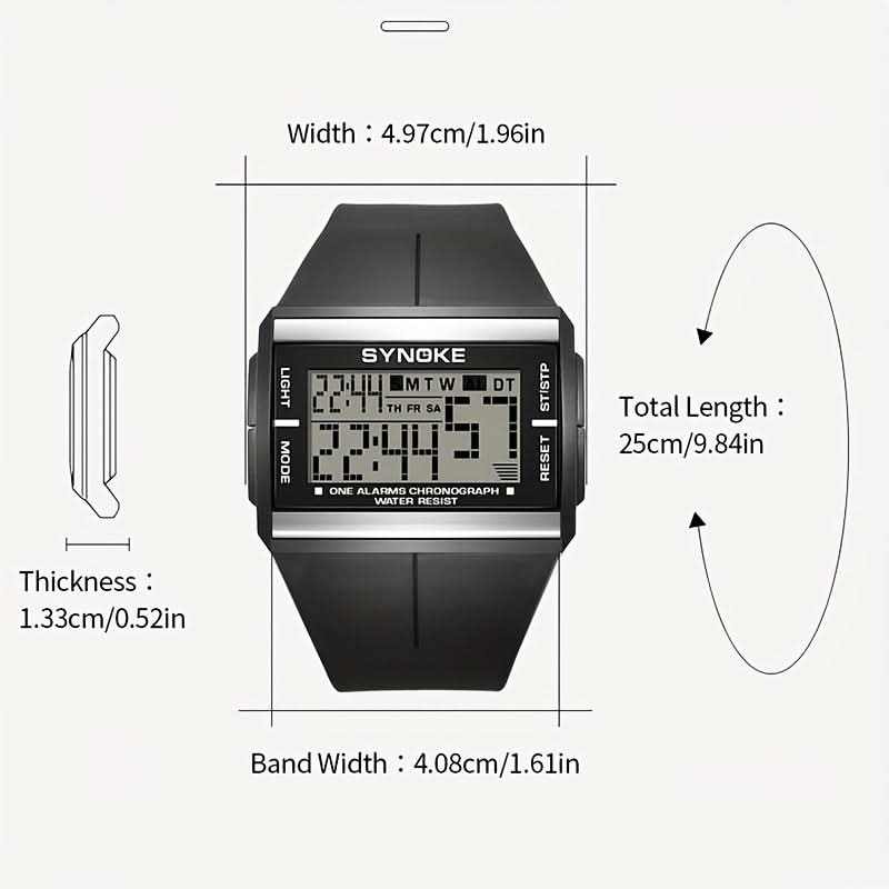 Men’s Digital Sports Watch with Alarm