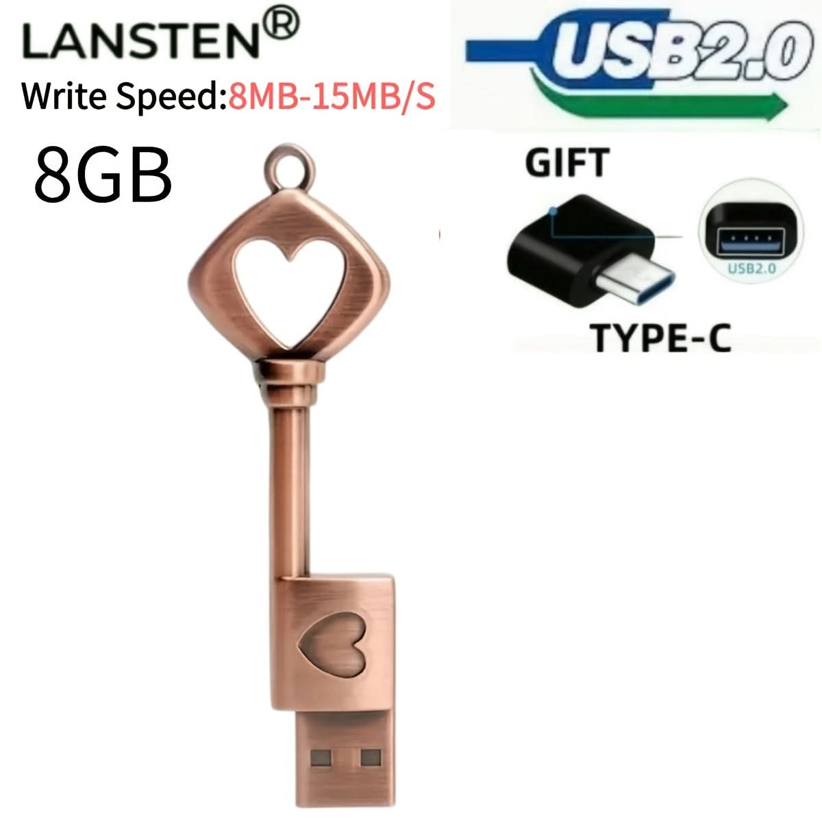 8GB High-Speed USB 2.0 Flash Drive