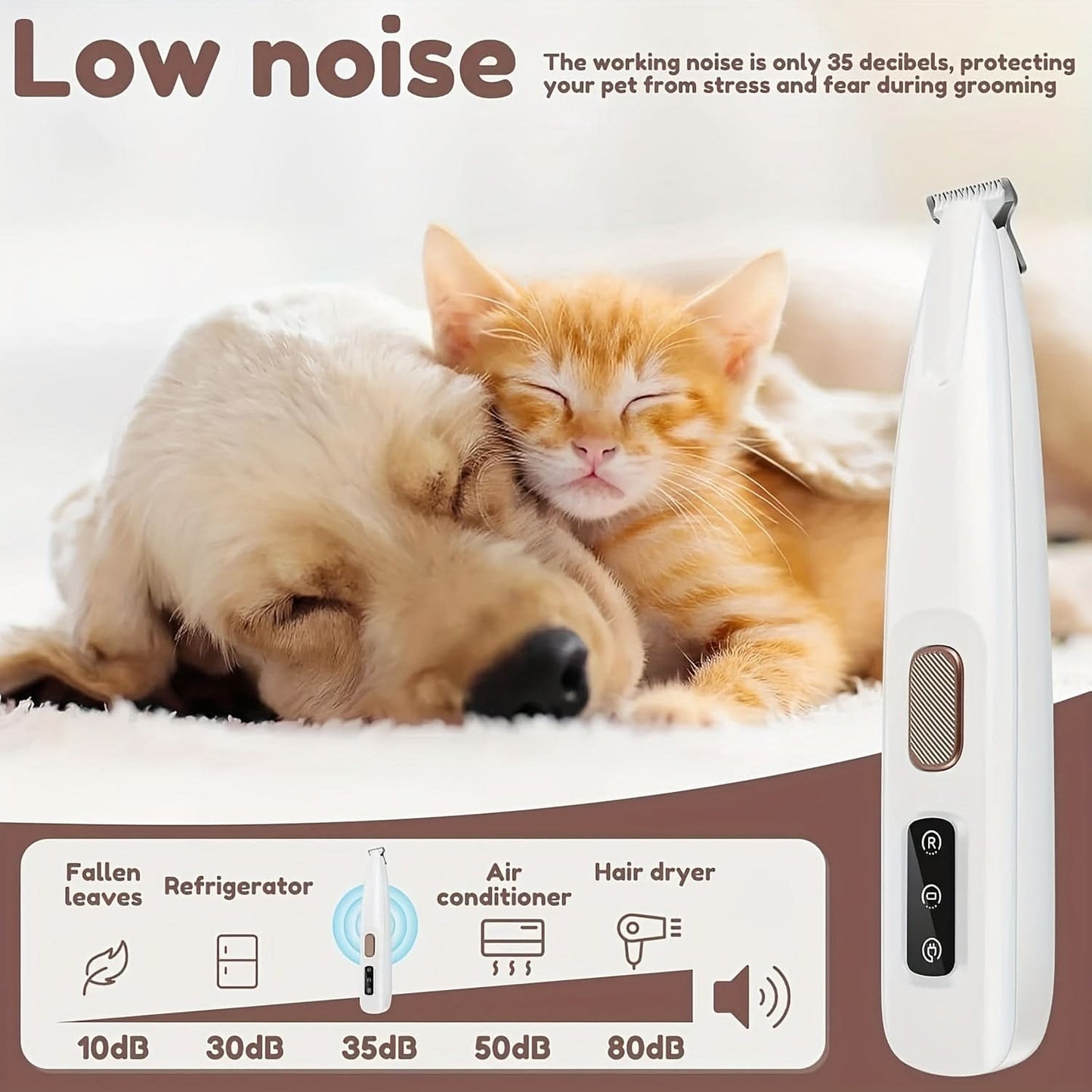 Cat Paw Trimmer with LED Light & Quiet