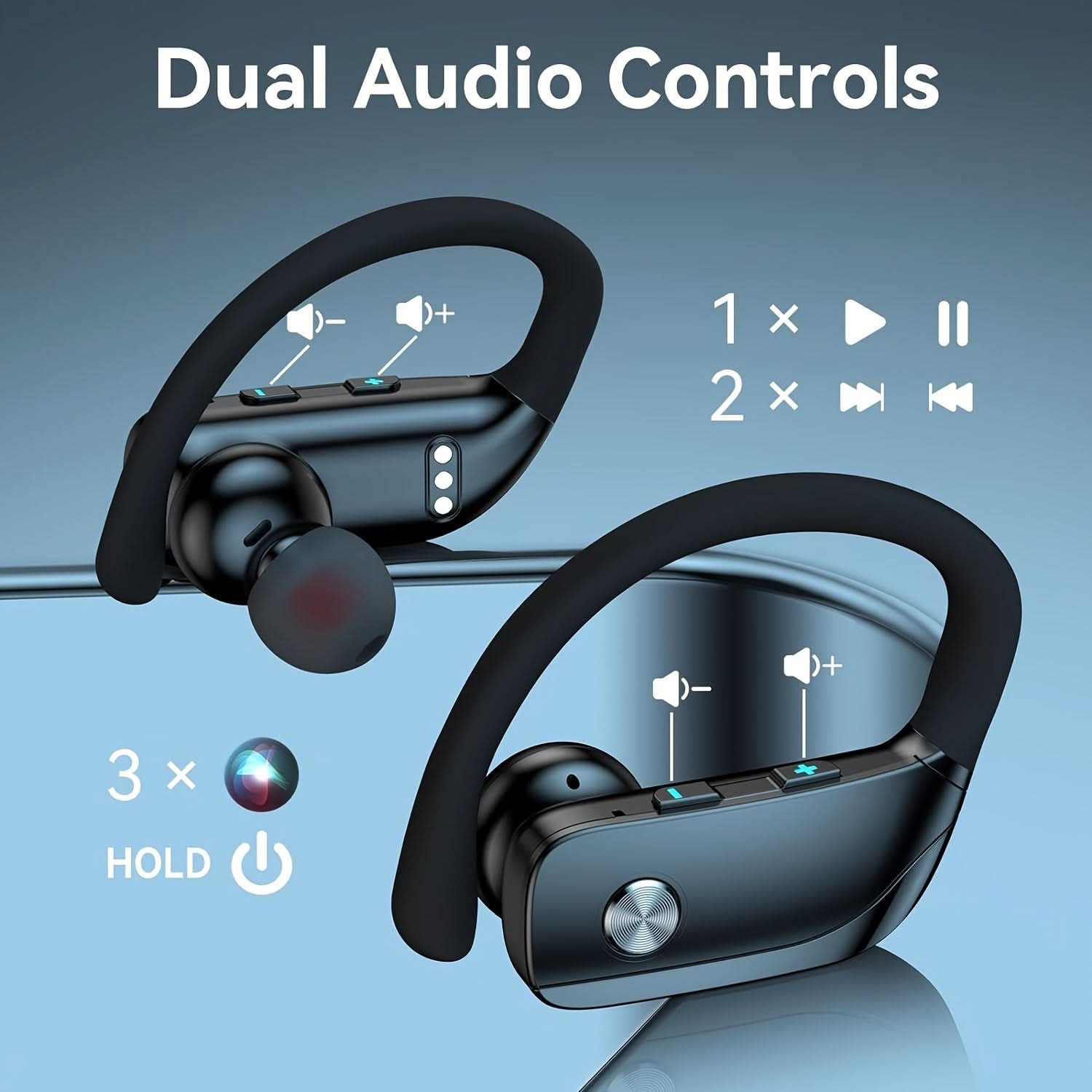 Wireless Earbuds with Ear hooks, In-Ear Stereo Headphones