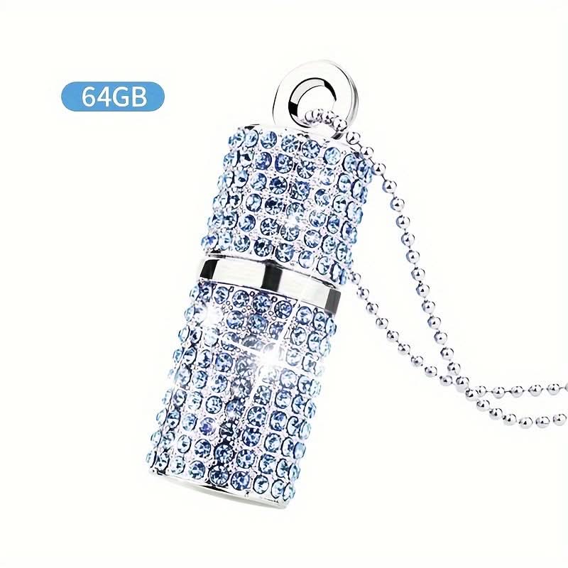 Blue Crystal USB 2.0 Flash Drive - 64GB