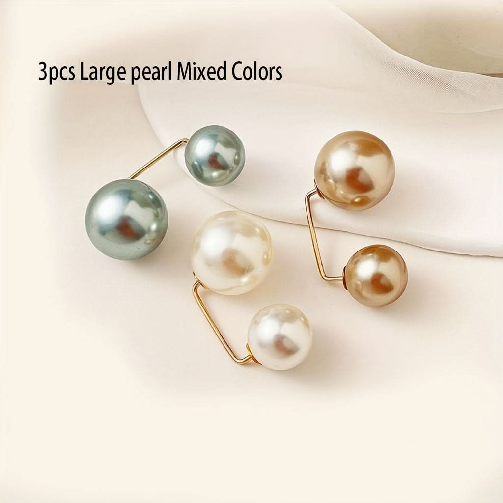 Elegant Pearl-Backed Clothespins in White - Chic Sewing Accessory