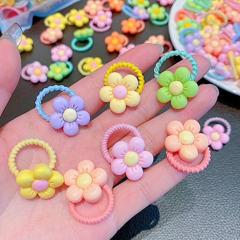 10pcs Cute Flower Decorative Hair Band Hair Accessories, Girls Christmas Gift