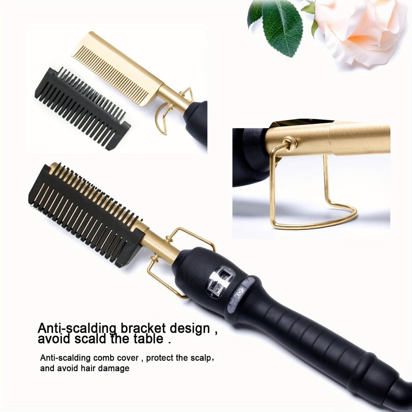 Electric Hot Comb with Digital Display – Hair Straightener