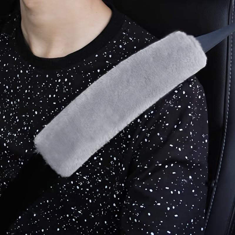 2-pieces Australian Wool Seat Belt Covers – Soft Plush Shoulder Pads